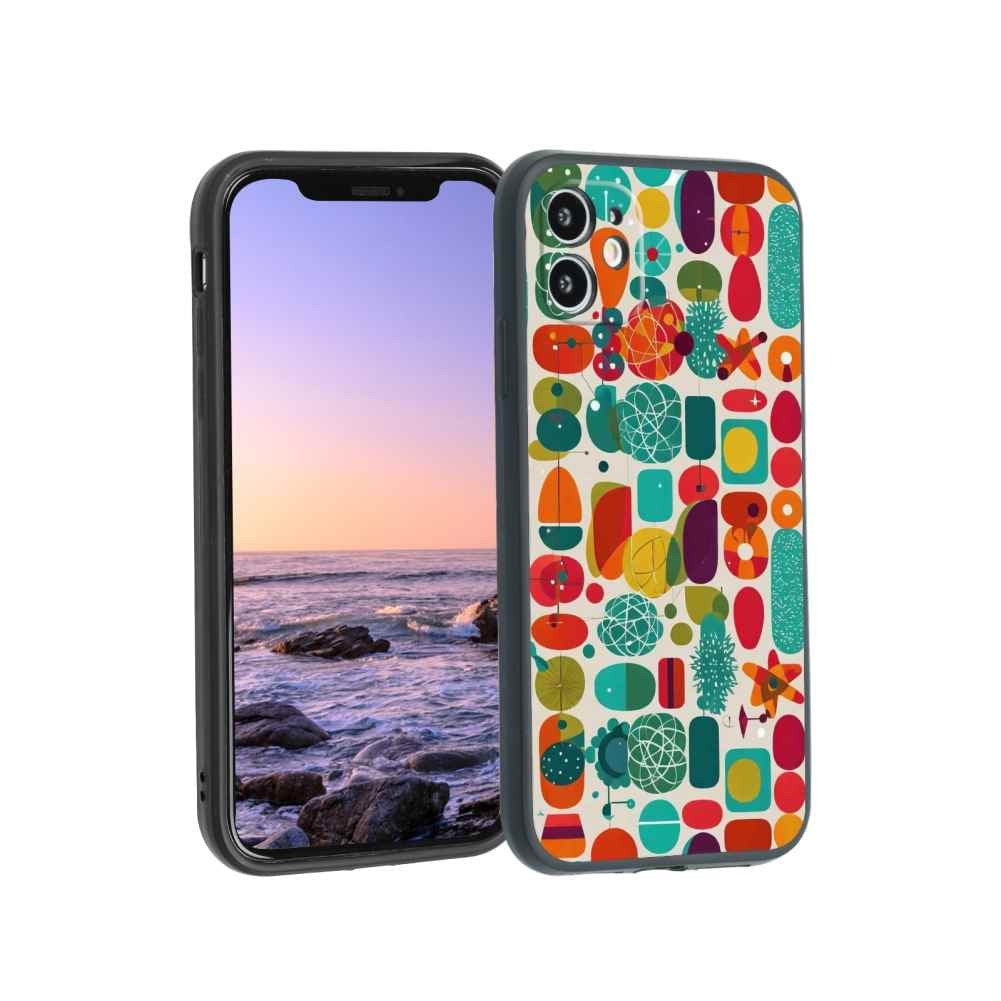 Retro Abstract Atomic Mid Century Modern Aesthetic Phone Case Degined For Iphone 11 Case Men 1772