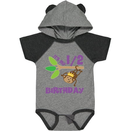 

Inktastic Half Birthday 6 Months Baby Monkey Gift Baby Boy or Baby Girl Bodysuit
