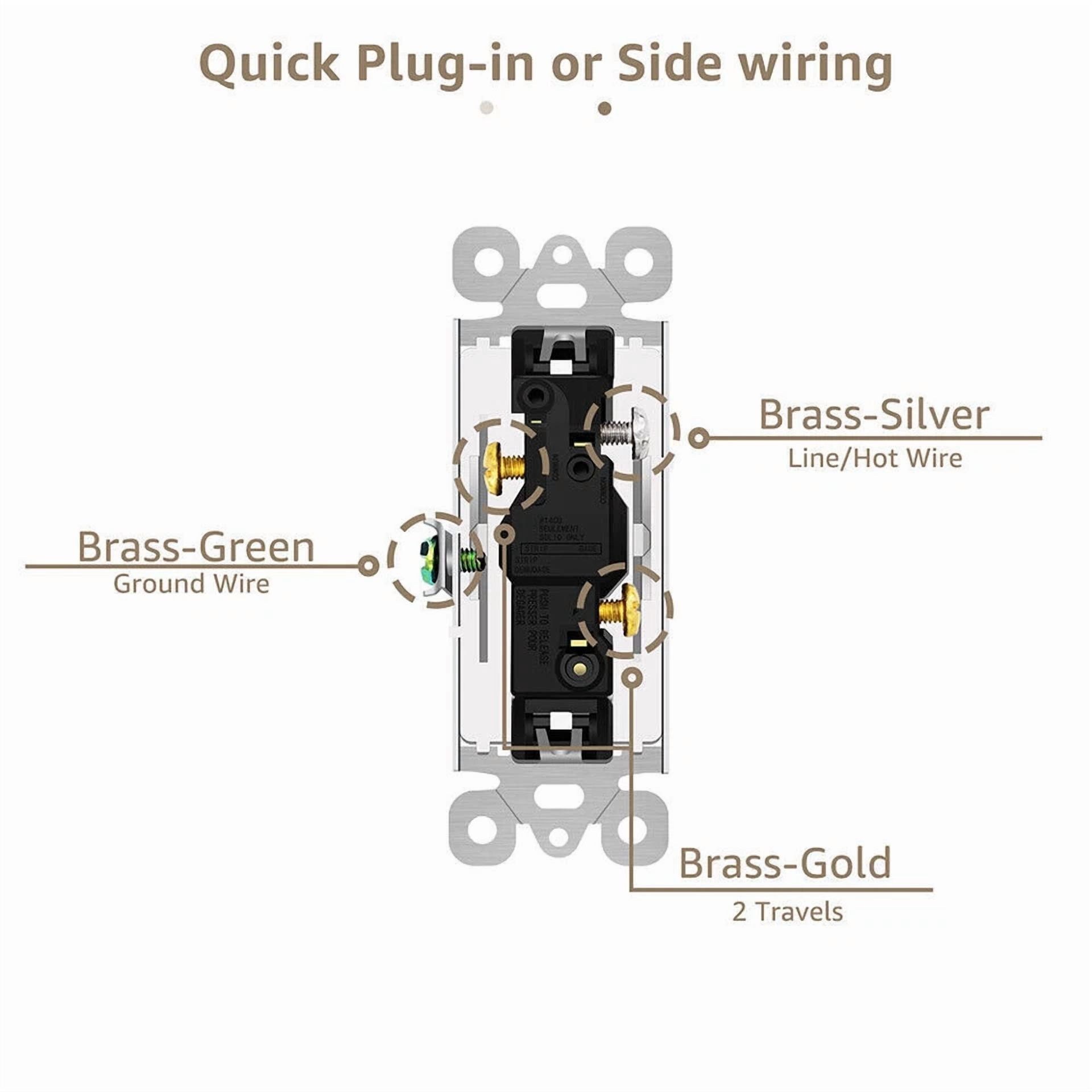 4 Pack Three Way Switch Rocker Switch 15A 120/277V, Home & Office, Ul/Cul, White