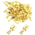 thumbnail image 1 of RuiLing 100-Pack 6.3mm Gold Female Spade Crimp Terminals with Insulating Sleeves Self Lock Plug Electrical Cable Quick Splice Connectors, 1 of 4
