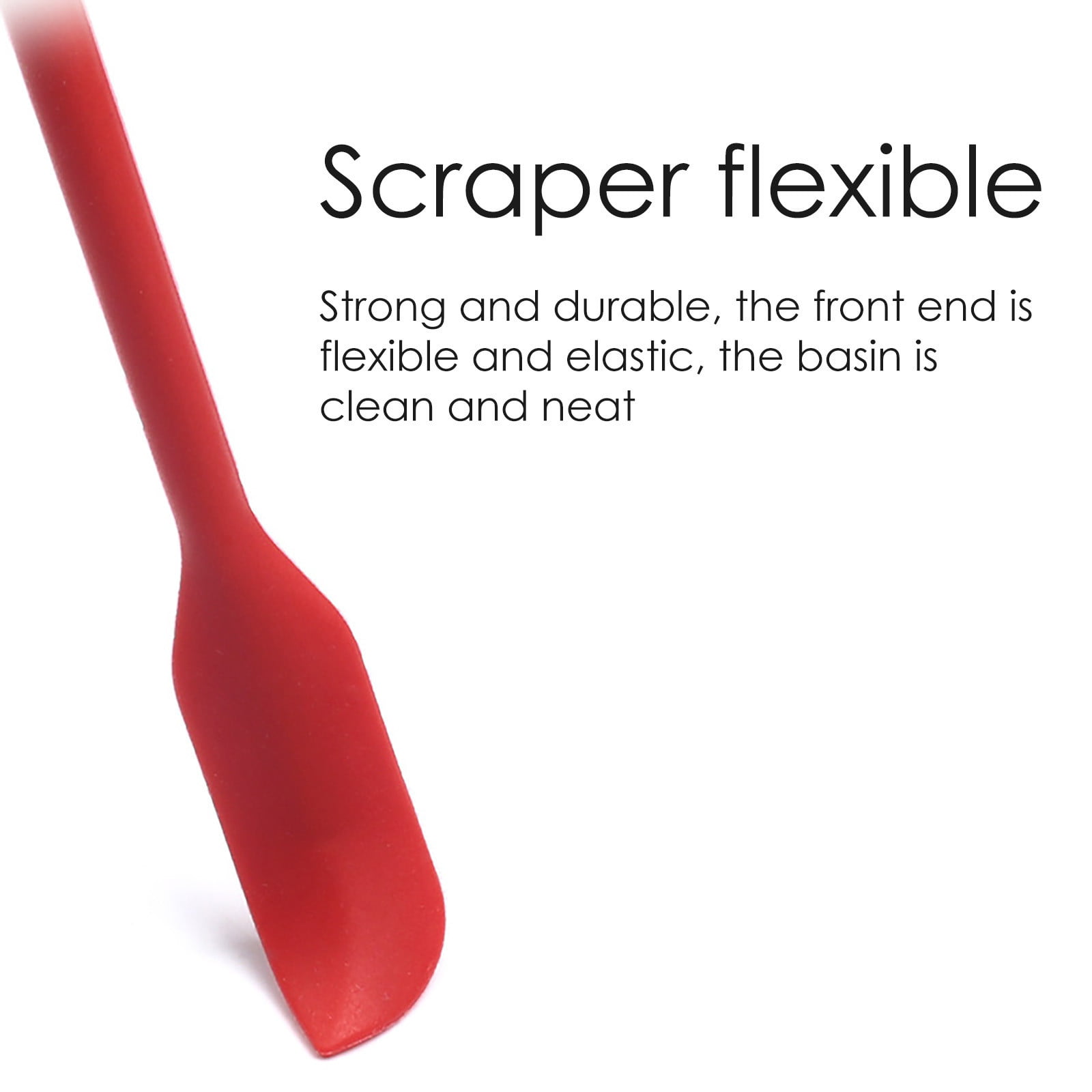 2 pcs Last Drop Silicone Mini Spatula & Jar Scraper Scoop Long Handles Tools 