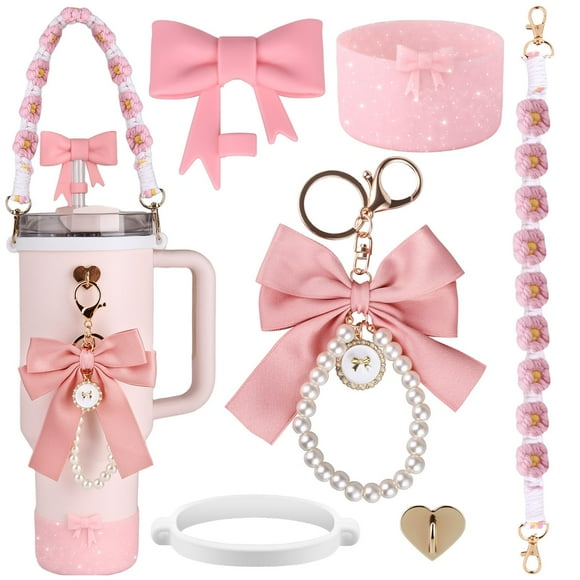 Set de accesorios Wututir Fit para Stanley Cup de 1,2 L y 900 ml, color rosa