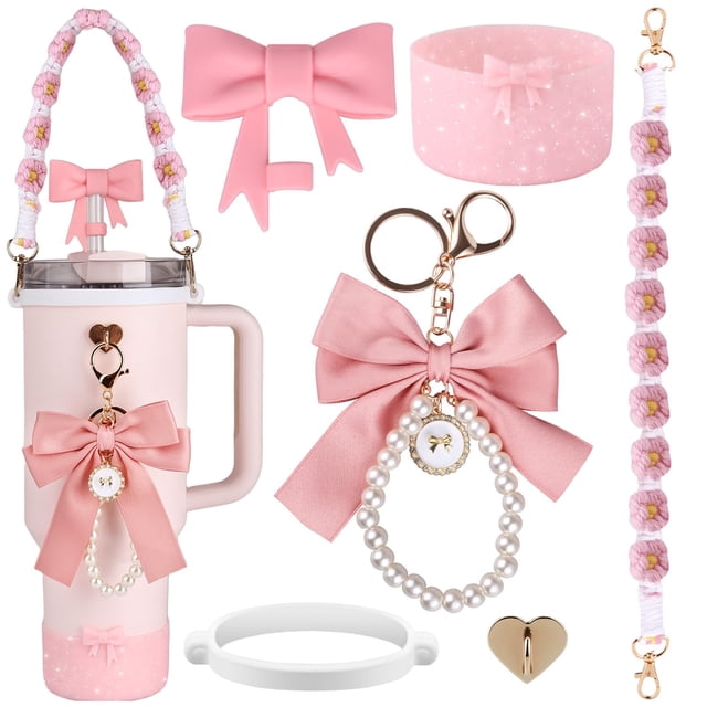 Set de accesorios Wututir Fit para Stanley Cup de 1,2 L y 900 ml, color rosa