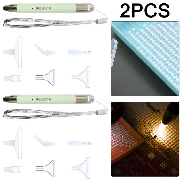 Nuevo Juego Bolígrafos Recargables para Pintura Diamantes Accesorios Bordado Herramientas Pintura (verde) A
