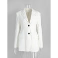 thumbnail image 4 of Womens Slim Fit V Neck Waist Trench Blazer Office Commute Suit Jacket Elegant Flattering Design White S, 4 of 9