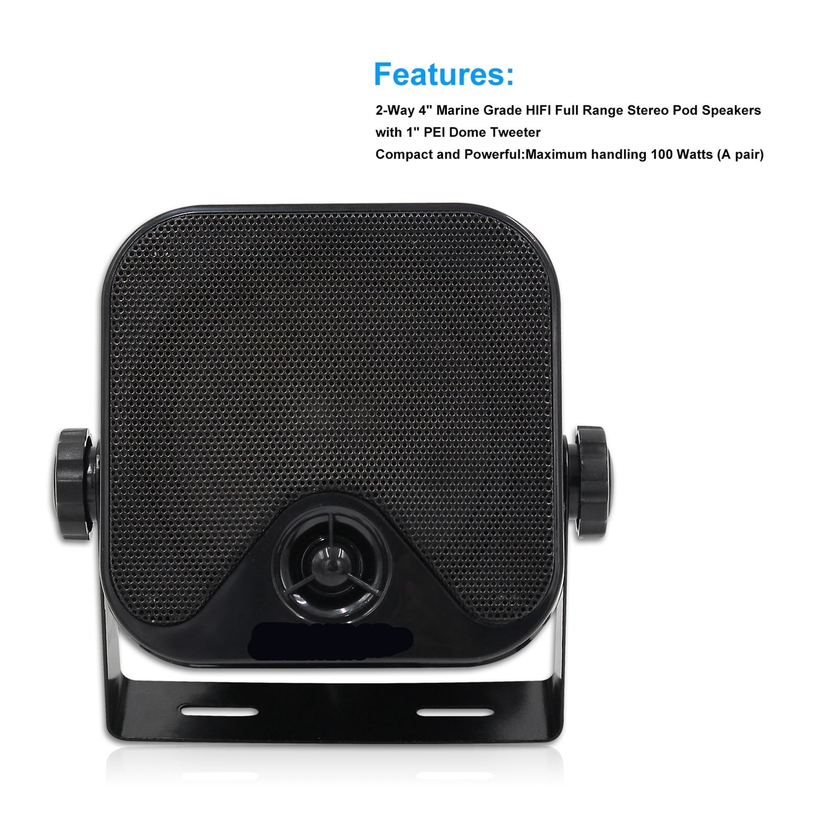 4 Inch Waterproof Boat Marine Box Outdoor Speakers Heavy Duty Motorcycle Surface Mounted Speaker