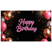LUUFILx Panda Birthday Backdrop Banner for Kids Party Supplies Happy Birthday Decorations with Balloons and Flowers Party Decor Background Props