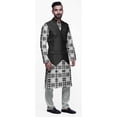 thumbnail image 2 of Atasi Printed Kurta Pajama Jacket Set Mandarin Collar Traditional Ethnic Shirt, 2 of 5