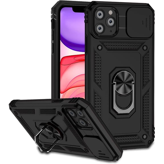 MYKOMI Compatible with iPhone 11 Pro Case 5.8", iPhone 11 Pro Magnetic Case with Camera Cover & Kickstand Military Grade Shockproof Cover
