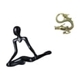 thumbnail image 6 of Desktop Brass Mini Chinese Figurine Thinker Abstract Sculpture Unique Ornament for Bedroom Office Tabletop Decor, 6 of 8