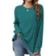 thumbnail image 1 of Blusa Informal con Cuello Redondo y Ligera para Mujer, Color Azul Pavo Real, Talla L, 1 of 8