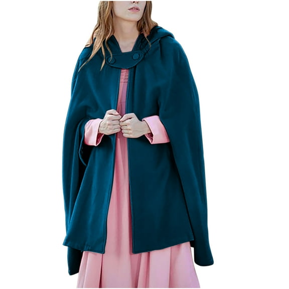 Aoochasliy Winter Scarfs Christmas Clothes Women's Trendy Autumn Solid Shawl Button Cloak Lapel-Neck Knitting Coat Tops