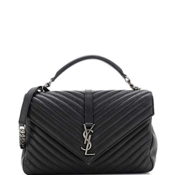 Pre-Owned Classic Monogram College Bag Matelasse Chevron Leather Large By Rebag