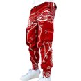 thumbnail image 4 of Avamo Pantalons pour Hommes Bas à Cordon Poches Pantalons Cargo Pantalons Décontractés Parachute Pantalons de Rue Rouge m, 4 of 5