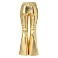 thumbnail image 5 of WTXUE Leather Pants, Bell Bottoms Women's Shiny Metallic Flared Pants High Waisted Stretchy Wide Leg Pants Trousers, Womens Trousers Bell&nbsp;Bottoms, 1-Gold, 5 of 5