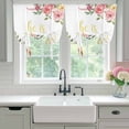 thumbnail image 4 of Pink Floral Tie Up Curtains for Windows, Adjustable Balloon Window Shades, Spring Flowers Elegant Pastoral Kitchen Window Treatments Farmhouse Short Curtains with Rod Pocket 42"x45", 4 of 8