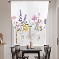 thumbnail image 4 of Spring Wildflower Tie Up Curtain 63 Inches Long, Pink Purple Flower Balloon Style Kitchen Window Curtain Over Sink, Small Window Rod Pocket Curtain 52"x63", 4 of 9