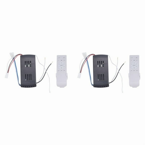 2X Universal Ceiling Fan Remote Control Kit 40W 6-Speed Timing Function Replacement Remote for DC Ceiling Fans & Lights