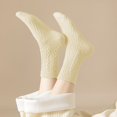 thumbnail image 2 of Women's Crew Socks Classic Cable-Knit Cotton for Casual Stability and Comfort 2 Pairs - Cream White, 2 of 6