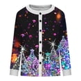 thumbnail image 5 of Puntoco Chaqueta Tipo Cárdigan Informal Con Botones Y Estampado Navideño Para Mujer, 5 of 5