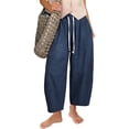 thumbnail image 2 of hlysgo Baggy Jeans for Women Cropped Cotton Wide Leg Pants Loose Fit High Waisted Denim Pants with Pockets Navy,2xL, 2 of 6