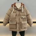 thumbnail image 7 of Winter Saving Clearance! VERUGU Kids Boy's Winter Coat Waterproof Fleece Lined Thick Down Coats Puffy Cotton Jackets with Hood Khaki 150, 7 of 7
