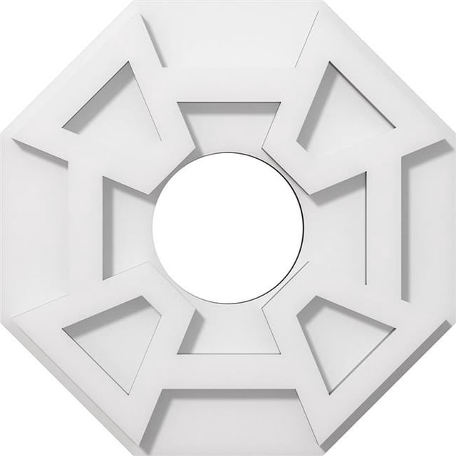Ekena Millwork CMP12LG-04000 12 in. OD x 4 in. ID Square Logan Architectural Grade PVC Contemporary Ceiling Medallion