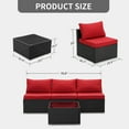 thumbnail image 6 of Ainfox 4 Pcs Outdoor Patio Furniture Sofa Set on Sale,Red, 6 of 7
