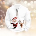 thumbnail image 5 of BiZtdJrK Men Casual Christmas Quarter Zip Pullover Plus Size Long Sleeve Holiday Sweatshirts Tops, Multicolor, XXXL, 5 of 6