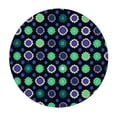 thumbnail image 4 of HAOXIT Navy Blue Tablecloth, Floral and Point Design with Green Round Abstract Pattern Print, Round Table Cover for Dining Room Kitchen Decor, 4 of 8