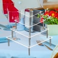 8 round Cake Pan with Clear Acrylic Cake Display Stand Square Metal