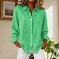 thumbnail image 3 of Luvrsol Womens Button Up Shirts Striped Blouse Collared Shirt Loose Fit for Business Casual S-2XL, 3 of 4