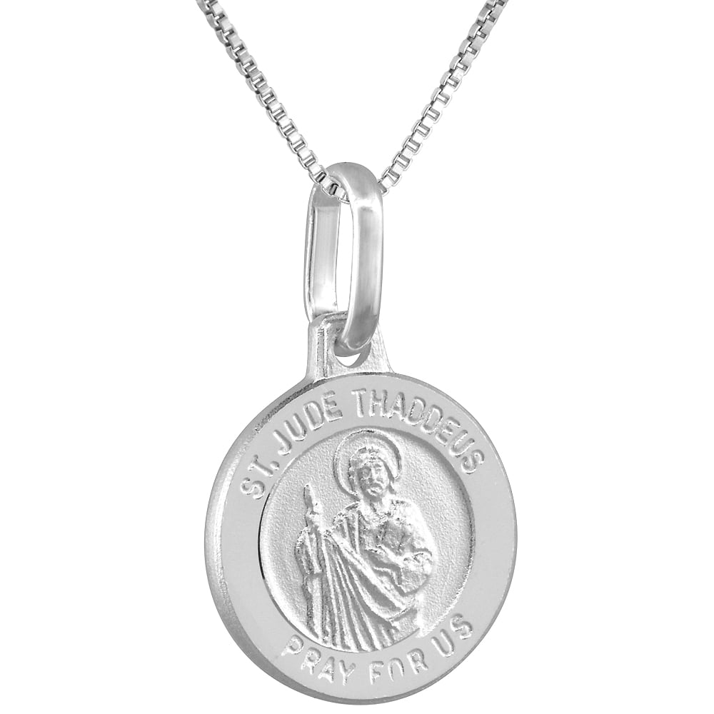 Sterling Silver St Jude Pendant 18 Chain