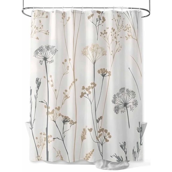 Fsddascl Vintage Botanical Floral Shower Curtain Set - Extra Long 72" x 96" Washable Bathtub Curtain with 12 Hooks, Watercolor Flowers Vintage Waterproof Fabric Stall Shower Curtains for Bathroom