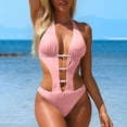 thumbnail image 2 of Rvasteizo Womens Bikinis Set Solid Color Backless 2 Piece Swimsuit Wave Bikini, 2 of 5