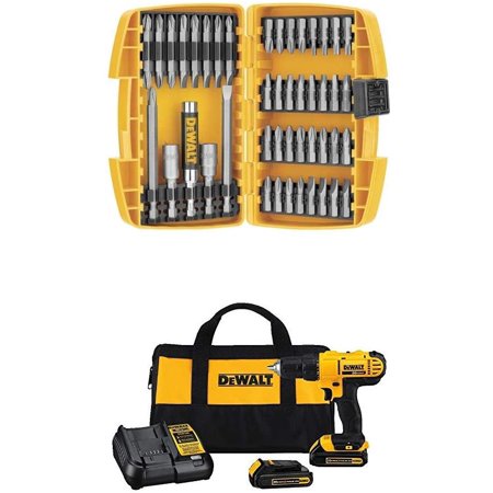 DEWALT DCD771C2 20V MAX Lithium-Ion Compact Drill/Driver Kit with DW2166 45-Piece Screwdriving...