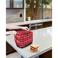 thumbnail image 3 of Red Plaid Toaster Cover 4 Slice, Large Kitchen Appliance Covers, Modern Art Checkered Farmhouse Toaster Oven Cover with Loop, Bread Machine Cover Polyester Dust Cover Protection, 3 of 4