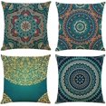 thumbnail image 1 of Set of 4 Decorative Pillowcases, Cushion Cover, Double-sided Printing, Datura Flowers, Short Plush, for Sofa, Patio Chair, Home, Car 18x18/45x45cm (Random Color), 1 of 5