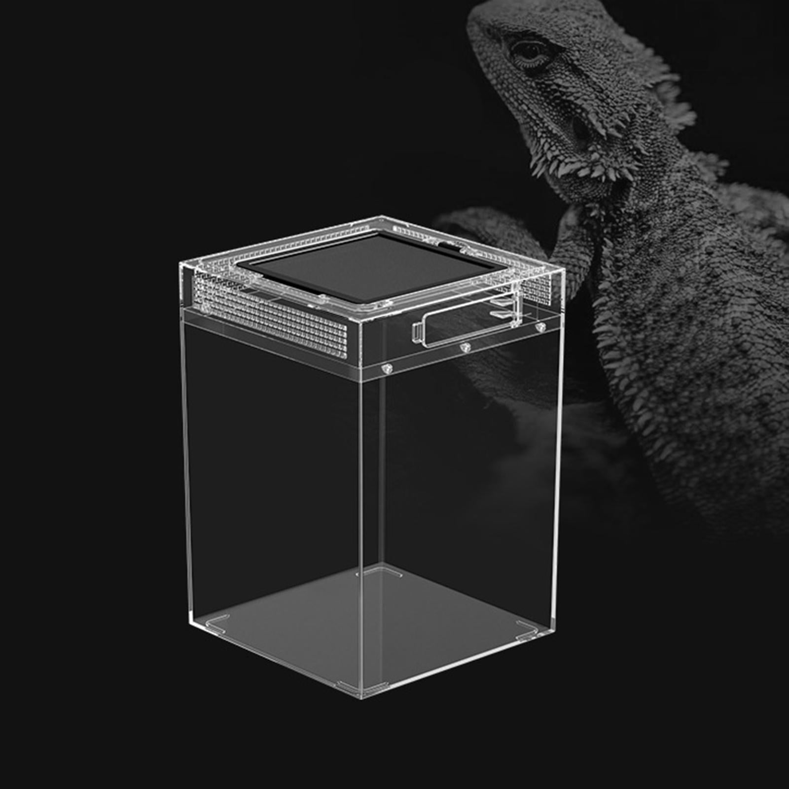 CarpNettore Reptile Terrarium Habitat Cage Portable Clear Reptile Breeding Box Container for L