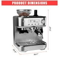 thumbnail image 6 of Towallmark 15 Bar 78 Oz Semi-Automatic Espresso Machine with Grinder, Built-In Coffee Grinder and Milk Frother, LCD Display Cappuccino Latte Maker, Stainless Steel Coffee Machine for Home Use, 6 of 8