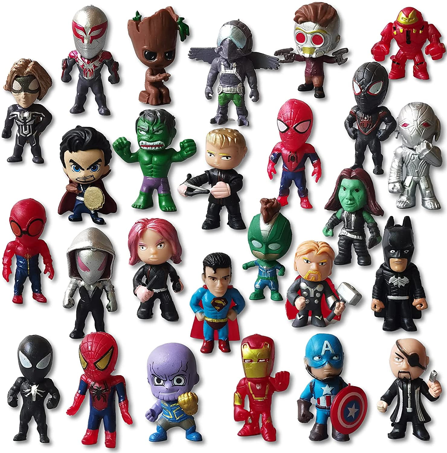 Super Hero Action Sets Mini Superheroes Figures for Boys Ornaments Toys，Small Superhero Figure Birthday Party Favors Cake Decoration Cupcake Topper Supplies 20 Pieces 