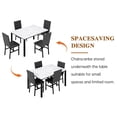 thumbnail image 2 of MIERES Marble Dining Table Set for 4, Faux Marble Kitchen Table and Chairs Set, Rectangle Dining Table with 4 Leather Dining Chairs, 5 Pieces Dinette Sets for Breakfast Nook, Apartment, White+Black, 2 of 20