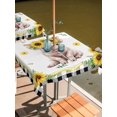 thumbnail image 2 of Outdoor Tablecloth with Umbrella Hole for Patio/Picnic/Party/Camping, Sunflower Pig Waterproof Table Cloth Square Cover Washable, Summer Eucalyptus Black Buffalo Plaid (60"x 60"), 2 of 8