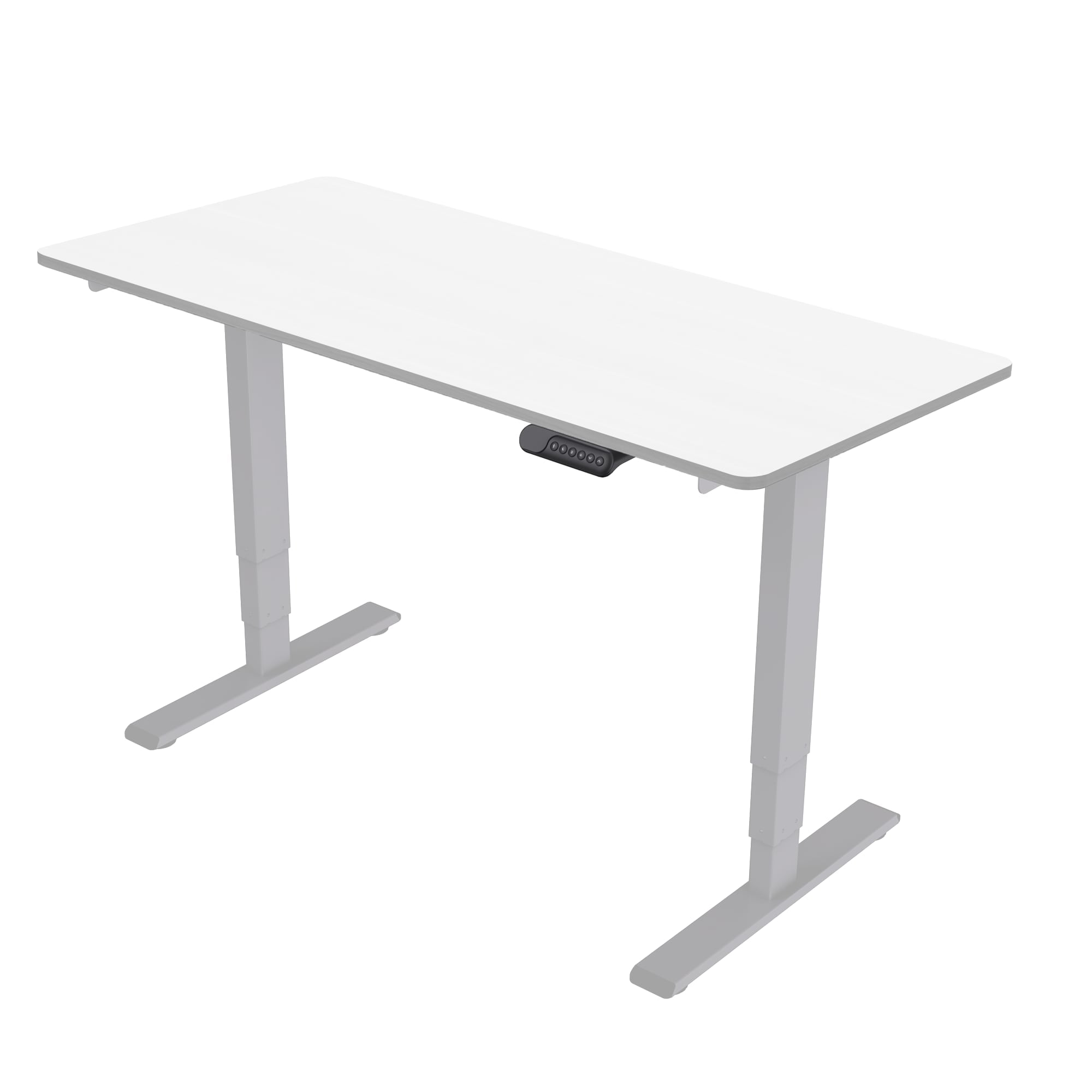 MAYEERTY Electric Standing Desk Dual Motor, 3-Stage Adjustable Height Desk for Home Office, Sit-Stand Computer Workstation, 55 x 28 inches (White Frame + White Top)