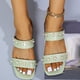 thumbnail image 5 of Sandalias planas con punta abierta y perlas para mujer, sandalias cómodas, informales, cómodas, para la playa Wmkox8yii  hj789, 5 of 9