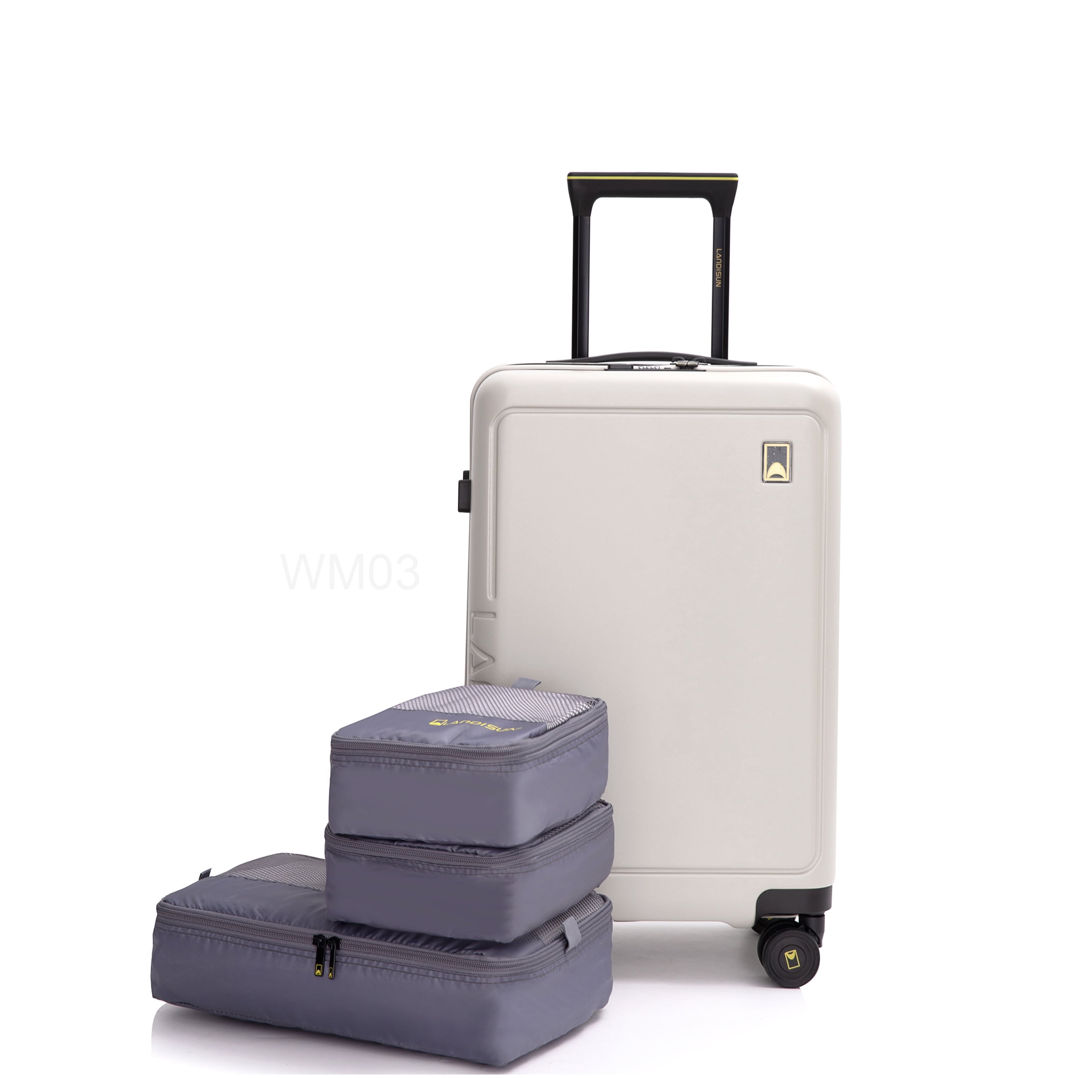 CHAMPFLAG Compact Beige Hard Side Suitcase, 19 Inch Airline Approved Carry-On with ABS+PC Shell and Spinner Wheels