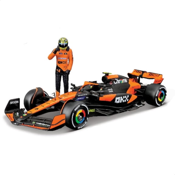 Bburago 1:24 2024 Race McLaren MCL38 with Figure, Norris #4