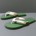 thumbnail image 4 of Mens Green Non Slip EVA Cushioned Flip Flops Thong Sandals Lightweight Quick Dry Breathable Textured Footbed Summer Beach Outdoor Shoes,Size 7.5, 4 of 8