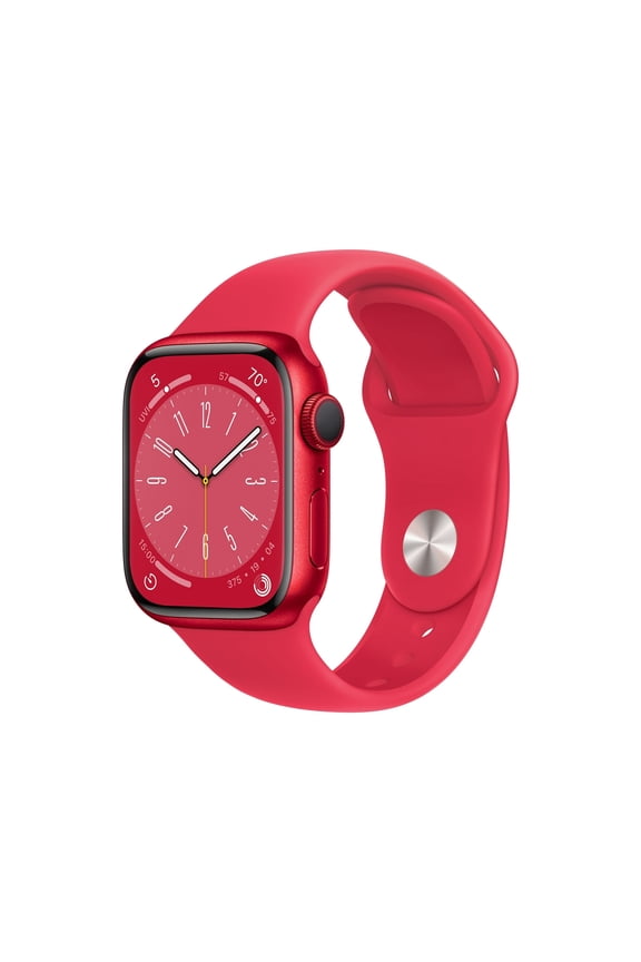 Open Box Apple Watch Series 8 (GPS + Cellular, 41mm) - Aluminum Case with Red Sport Band - Red