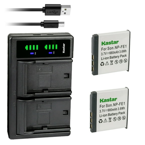Kastar 2-Pack Battery and LTD2 USB Charger Replacement for Sony NP-FE1 NPFE1 Battery, Sony BC-CS3 Charger, Sony Cyber-shot DSC-T7, Cyber-shot DSC-T7/B, Cyber-shot DSC-T7/S Digital Cameras
